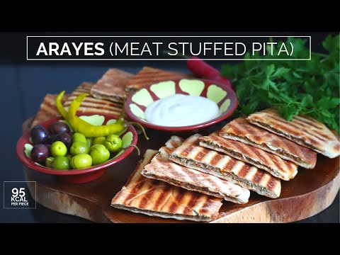 Arayes - Grilled pita sandwich - Middle Eastern stuffed pita bread - عرايس باللحمة