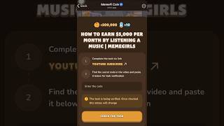 How To Earn $5,000 Code : By Listening A Music Code #memefi #todaycode #blum code #HMST #memeficode