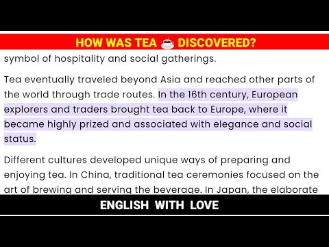 LEARN ENGLISH THROUGH STORY - HOW WAS TEA DISCOVERED? #learnenglishthroughstory #learnenglish