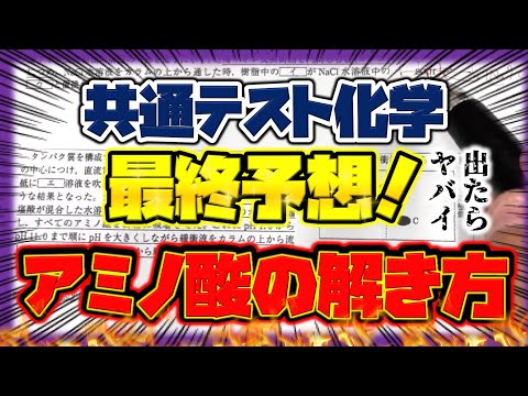 【共通テスト化学でコレ出たらヤバイ】有機化学の予想！アミノ酸の電気泳動！受験生は要チェック！