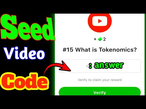 Seed today new video code answer|#15 What is tokenomics?| Seed new video code #15 What is tokenomics