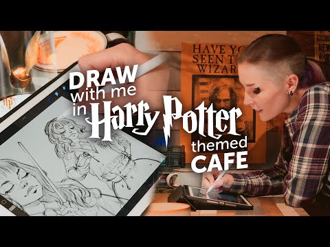 draw with me! 🍂 Drawing in Harry Potter Cafe 🍂🔮✨[ iPad Procreate ]