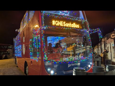 Advent Day 19, Go North East SB19 #GNESantaBus  2024 6994! Departing Consett Bus Station 🎅🎄🎁