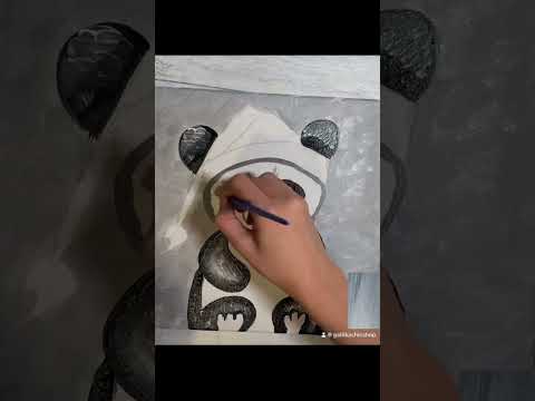 Step by step Panda Painting with me! Just uploaded full video 🐼