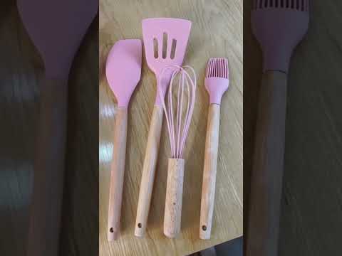 Set of 12pcs Silicone Utensils set with Holder Bowl