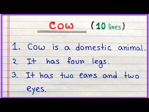 Cow essay writing in English | How to write about cow easy | Essay writing on cow