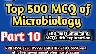 top 500 MCQ of microbiology#rrb pharmacist exam#pharmamcq#governmentpharmacistexampreparation