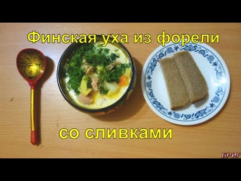 Финская уха из форели со сливками. Рецепт приготовления.