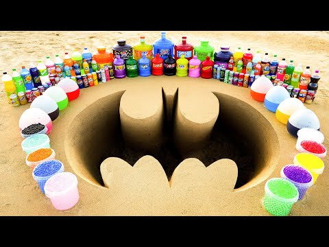 Experiment: Giant Mtn Dew, Pepsi, Fanta, Coca Cola, Many Sodas and Mentos Batman Hole Underground