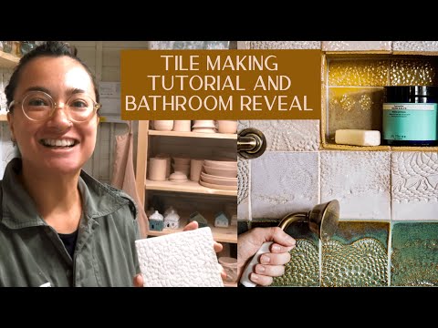 Bathroom Tile Tutorial - Making my own bathroom tiles; finished shower reveal