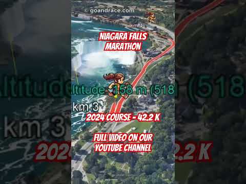 Niagara Falls Marathon (2024): fly over the marathon course! Video of the race path.