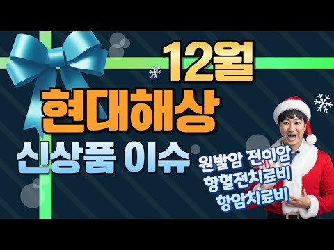 12월 현대해상 신상품이슈!! (원발암 전이암 항혈전치료비 항암치료비)