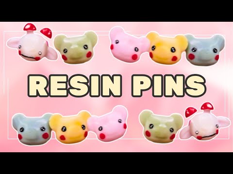 I made gummy bear, mushroom cow and soot sprite pins | Teeny Tinkers Art