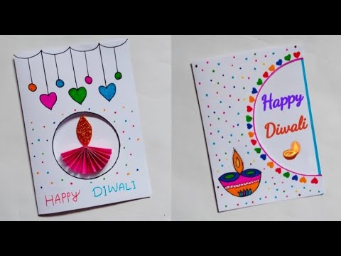 2 Diwali Card🪔 how to make diwali card idea at home/handmade greeting card for diwali/whitepapercard