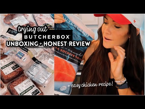 ButcherBox unboxing + honest review🥩🙌🏻 + the easiest 3-ingredient chicken recipe!