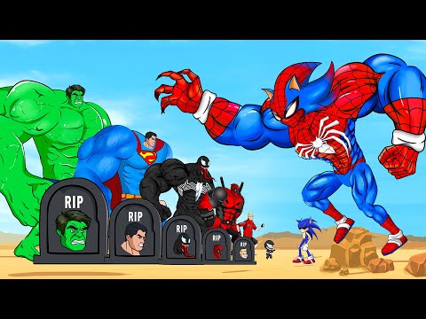 Rescue All HULK Family & SPIDERMAN, SUPERMAN, VENOM vs SPIDERMAN SONIC TAPES : Who Will Win ? -FUNNY