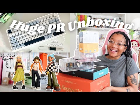 HUGE PR Unboxing Haul 📦: pop mart blind boxes, cute mechanical keyboards, makeup, etc.