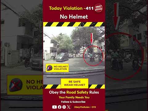 Today Violation 411 - Keep your ride safe with a helmet #chennaitrafficpolice #otr #obeytherules