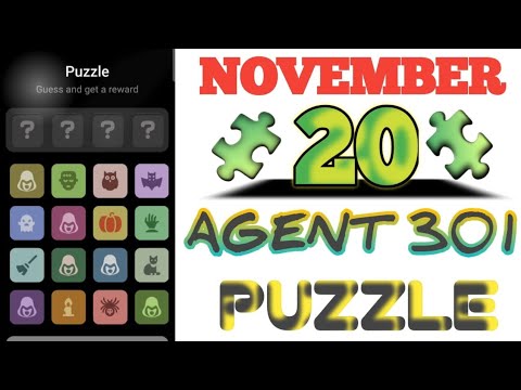 November 20 Agent 301 Puzzle Today combo #agent301