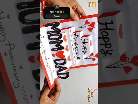 Anniversary card for Mom and Dad / DIY Anniversary greeting card #shortsvideo #shorts