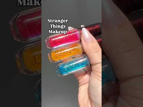 Stranger Things x Colourpop Unboxing & Swatching Makeup! 🫣🖤🧇