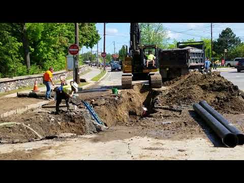 Leominster water main break on Washington Street, May 23, 2018