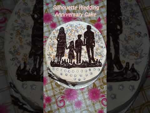 మా Wedding Anniversary కోసం నేను చేసిన Silhouette Cake In Telugu #short #silhouette #cakes