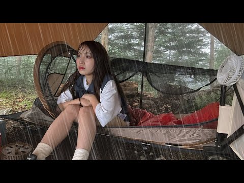 雨の中でタープ泊！山奥ひきこもりキャンプ⛺️