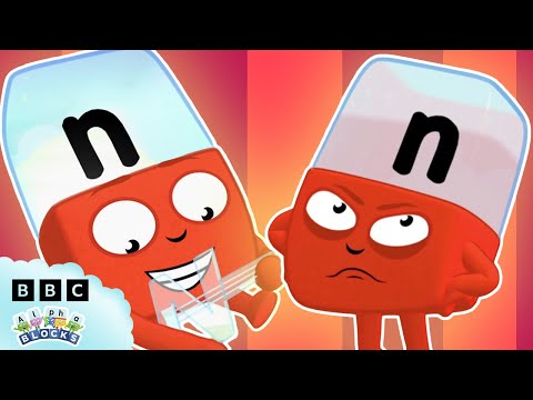 🔴 Alphablock N gets Grumpy! | Letter of the Week | Learn to Spell | @officialalphablocks