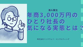 年商3,000万円のひとり社長の気になる実態とは？