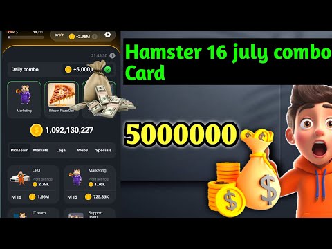 Hamster 16 july combo card l hamster combat combo l hamster news l