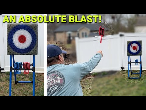 I'm Addicted To this Axe Throwing Game! Super Family Fun Alert ~ All Ages