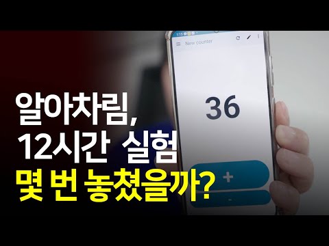 12시간 동안 알아차림을 놓칠 때마다 카운트 해보았습니다