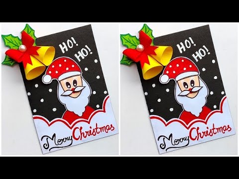 DIY Christmas greeting card 2023 / Easy and Beautiful Christmas card making / Santa Claus card