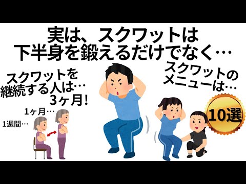 【スクワットは素晴らしい！】筋トレのためになる雑学まとめ【メニュー10選】