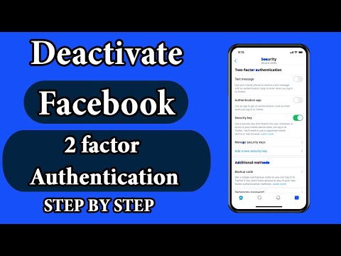 Disable two factor authentication on facebook account