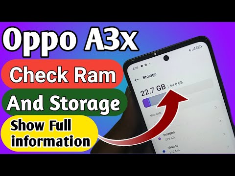 Oppo A3x check Ram and Storage