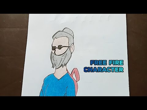 Free fire gaming character drawing easy ||How to draw easy and colouring #freefire #garenafreefire