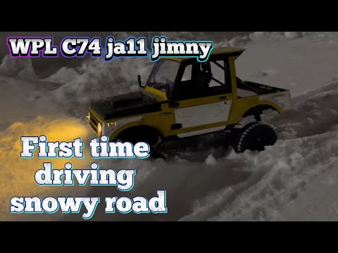 WPL C74 ja11 jimny First time driving on snowy road #wpl #wplc74 #ラジコン #jimny #suzuki #rockstar #rc