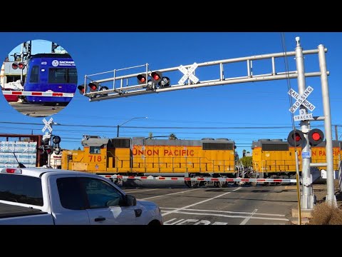 UP 662 Florin Flyer, SACRT 413 Entered Service | Bradshaw Rd. Railroad Crossing Rancho Cordova CA