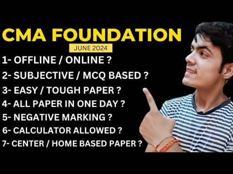 CMA FOUNDATION JUNE 2024 EXAMS RELATED QUESTIONS| cma foundation june 2023 important video