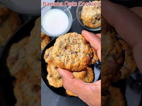 Easy Banana Oats Cookies Recipe | Eggless & Healthy Snack #recipe #ytshorts #trending