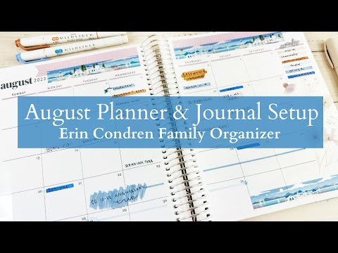 August Planner & Journal Setup |  Erin Condren Family Organizer | JulyRecap & Memory Keeper