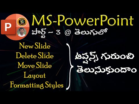 New Slide, Delete Slide, Move Slide, Layout, Formatting Styles Options ||MS PowerPoint||By K. Ramesh