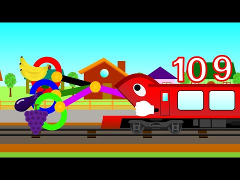 Learn to Count to 10 with train for Kids | はたらく電車踏切アニメ