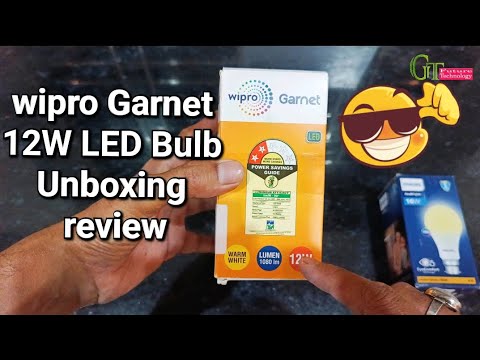 wipro Garnet 12 Watt warm White LED Bulb unboxing review | Wipro garnet high lumens B22 led bulb