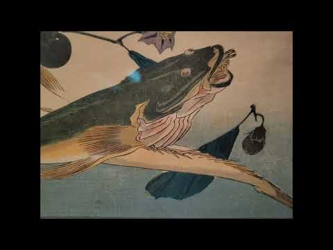 歌川広重 Utagawa Hiroshige(1797-1858)《魚づくし・茄子・ 鯒》横大判 錦絵江戸時代・19世紀 東京国立博物館