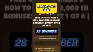 Memefi code Today | 28 NOVEMBER | PART 2#memefi #memeficode #code