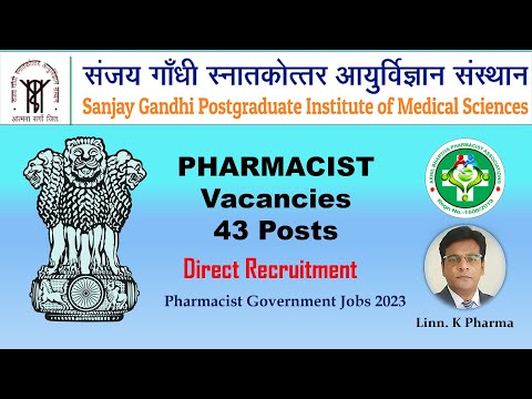 SGPGIMS Lucknow Pharmacist Vacancies || Sgpgims pharmacist jobs in Lucknow 2023 || Jobs in Pharma