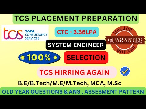 TCS Placement Preparation for System Engineer | CTC - 3.36LPA | How to Prepare for TCS | TCS